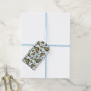 Yellow Swallowtail Butterflies Sky Personalised Gift Tags