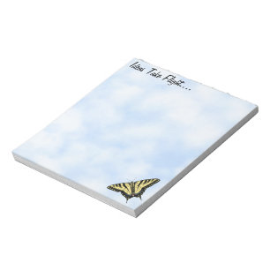 Yellow Swallowtail Butterfly Blue Sky Personalised Notepad