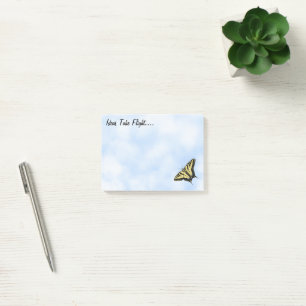 Yellow Swallowtail Butterfly Blue Sky Personalised Post-it Notes