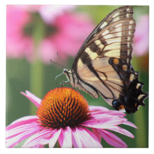 Yellow Swallowtail Butterfly Ceramic Tile