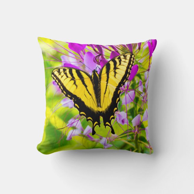 Yellow Swallowtail Butterfly Cushion (Front)
