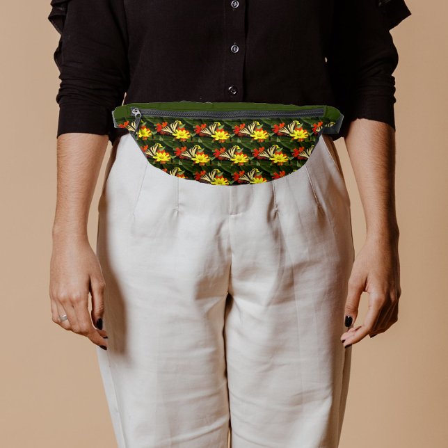 Yellow Swallowtail Butterfly on Flower Bum Bags (In Situ)