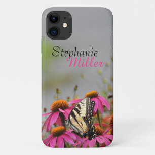 Yellow Swallowtail Butterfly on Pink Flowers Case-Mate iPhone Case