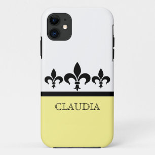 Yellow Swanky Fleur De Lis BT iPhone 5 Case