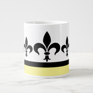 Yellow Swanky Fleur De Lis Jumbo Mug