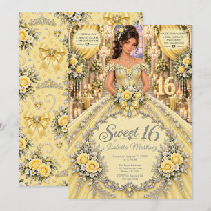 Yellow Sweet 16 Celebration Invitation