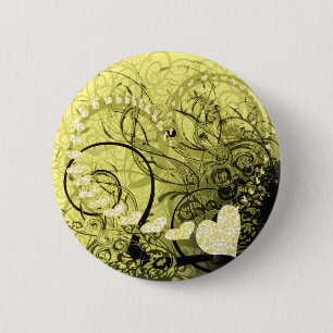 Yellow Swirls 6 Cm Round Badge