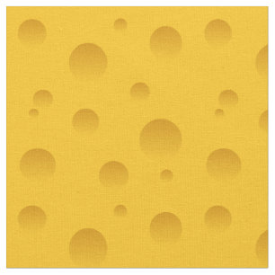 Yellow Swiss cheese slice with holes funny pattern Fabric