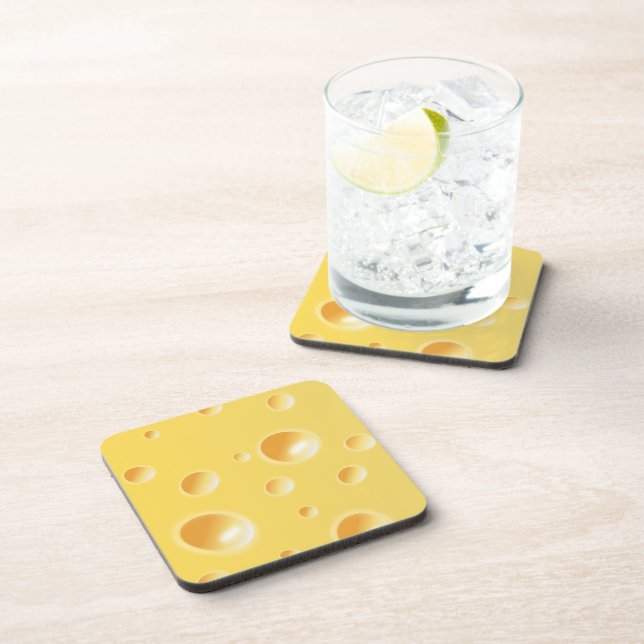 Yellow Swiss Cheese Texture Coaster (Right Side)