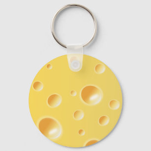 Yellow Swiss Cheese Texture Key Ring