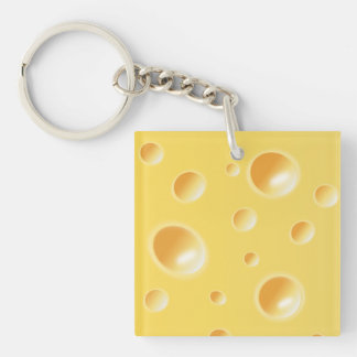 Yellow Swiss Cheese Texture Key Ring
