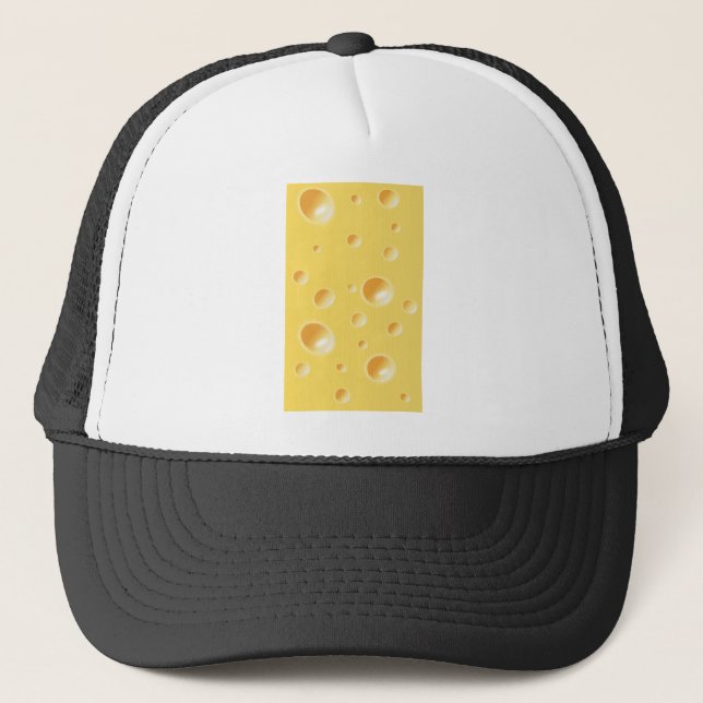 Yellow Swiss Cheese Texture Trucker Hat (Front)