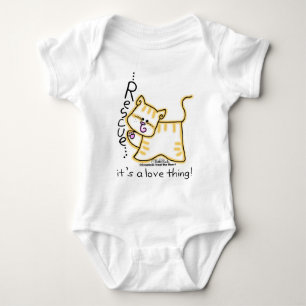 Yellow Tabby Rescue...it's a love thing! Baby Bodysuit