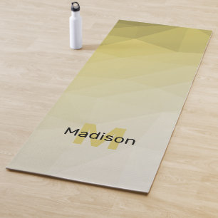 Yellow tan geometry mesh ombre pattern Monogram Yoga Mat