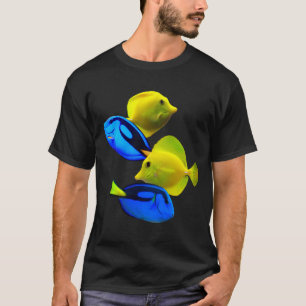 Yellow Tang Blue Tang Saltwater Reef Fish Art T-Shirt