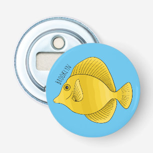 Yellow tang fish cartoon illustration bottle opener