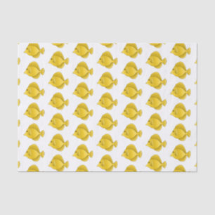 Yellow tang fish cartoon illustration tissue paper