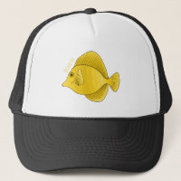 Yellow tang fish cartoon illustration