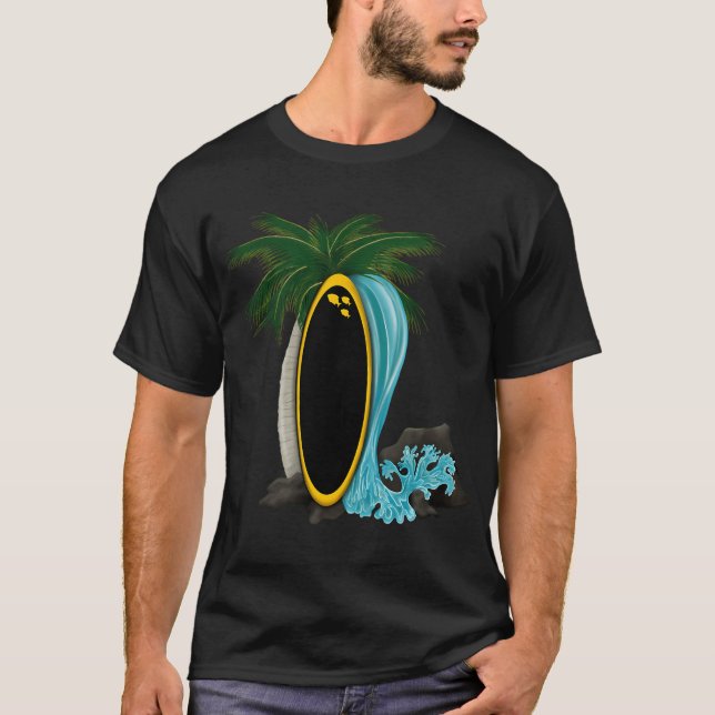 Yellow Tang Surfboard Splash T-Shirt (Front)