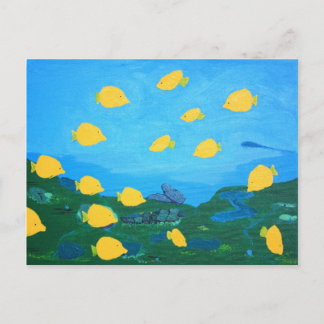 Yellow Tang Tropical Postcard