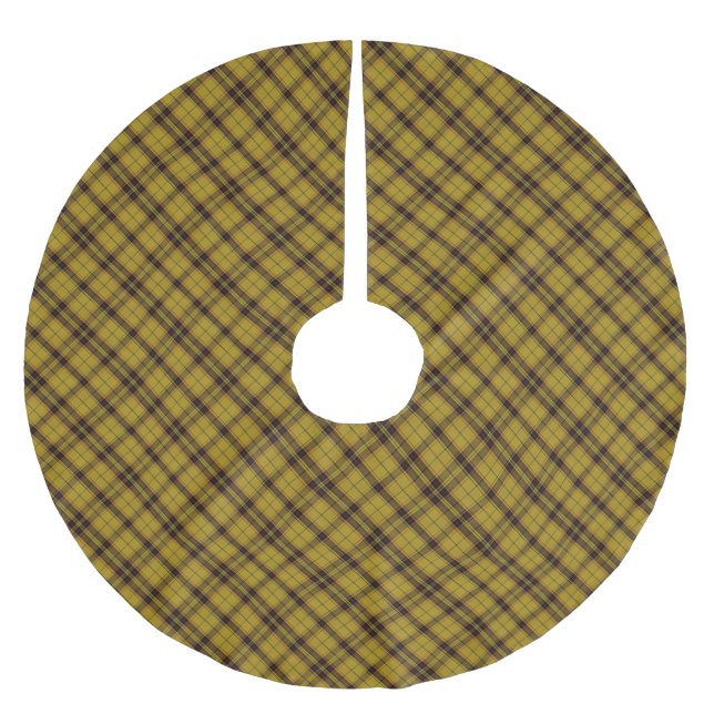 Yellow Tartan Brushed Polyester Tree Skirt (Front)