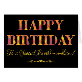 Yellow Tartan on Black Birthday for Brother-in-Law