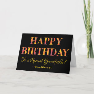 Yellow Tartan on Black Birthday for Grandfather Card