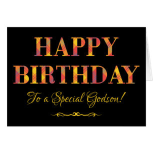 Yellow Tartan on Black Birthday for Special Godson