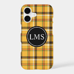 Yellow Tartan Plaid Monogram