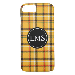 Yellow Tartan Plaid Monogram Case-Mate iPhone Case