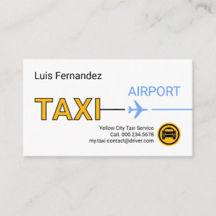 Yellow Taxi Airplane Runway Business Card