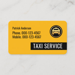 Yellow Taxi Black Tab Driving Business Card