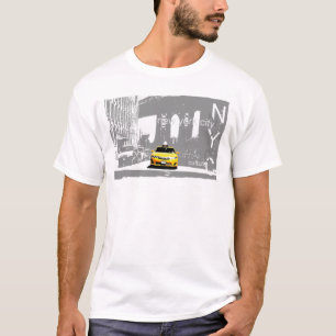 Yellow Taxi Brooklyn Bridge New York City Nyc T-Shirt