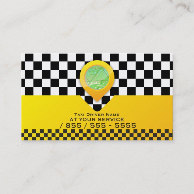 Yellow Taxi Cab Driver Service Business Card (Front)
