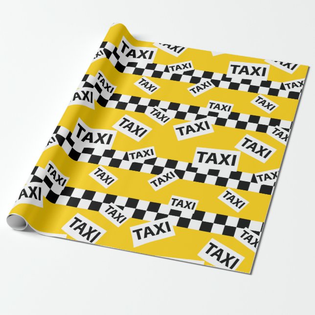 Yellow Taxi Cab New York Taxi Driver Yellow Wrapping Paper (Unrolled)