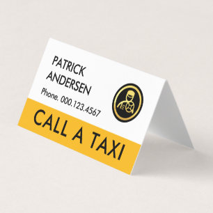 Yellow Taxi Cab Service Driving Business Card