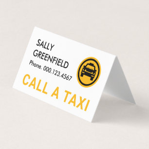 Yellow Taxi Cab Service Driving Business Card