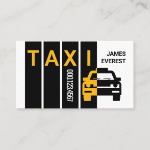 Yellow Taxi Car On Stripes Business Card