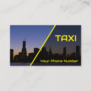 Yellow TAXI day and night taxi driver cabdriver Business Card