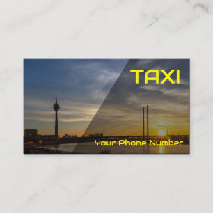 Yellow TAXI day and night taxi driver cabdriver Business Card