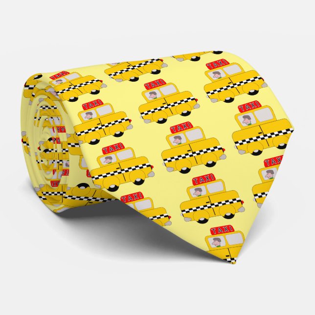 Yellow Taxi Design Tie (Rolled)