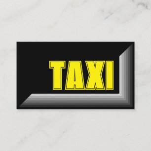 Yellow TAXI grey frames taxi driver service cabby Business Card