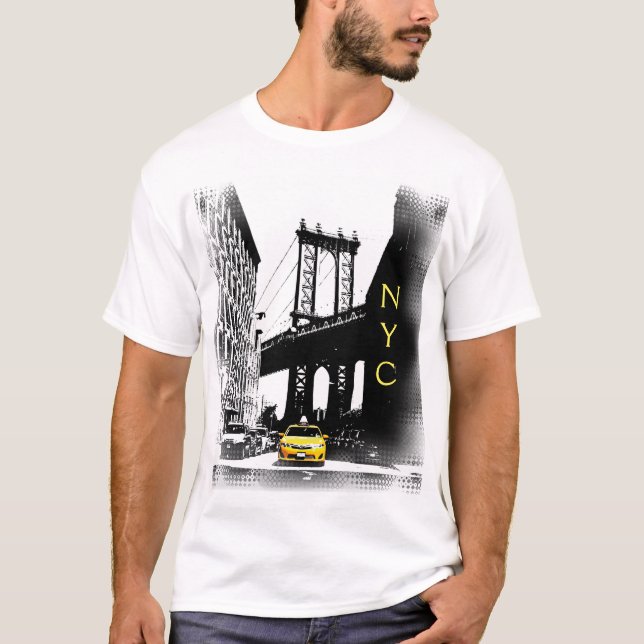 Yellow Taxi New York City Nyc Modern Pop Art T-Shirt (Front)