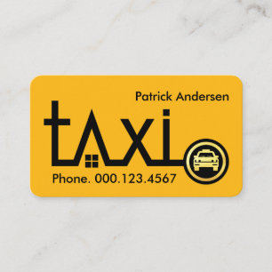 Yellow Taxi Route Direction Line Business Card