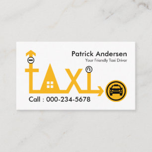 Yellow Taxi Route Drive Direction Business Card