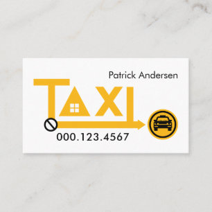 Yellow Taxi Route Transport Business Card