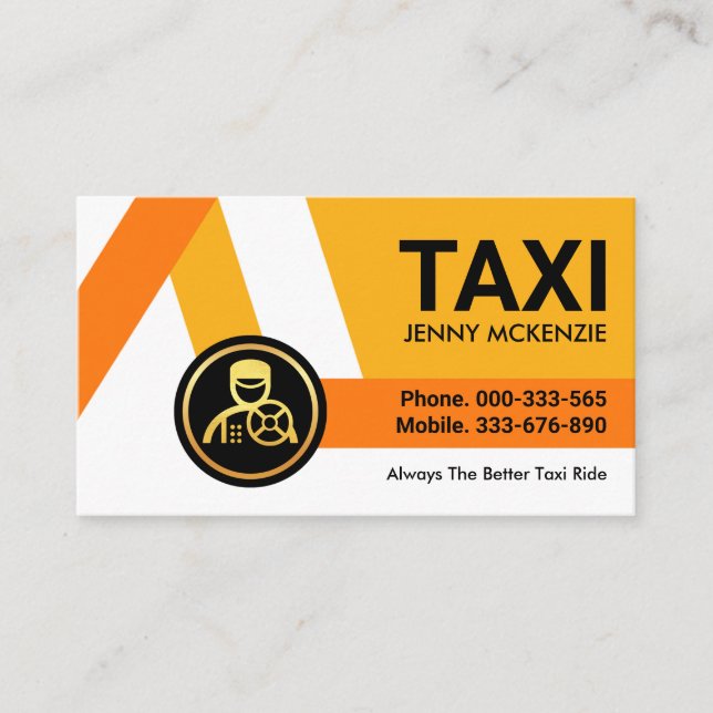 Yellow Taxi Routes Cab Driver Business Card (Front)