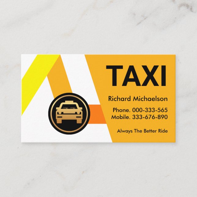 Yellow Taxi Routes Ride Share Business Card (Front)