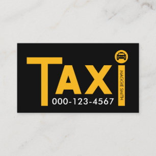 Yellow TAXI Signage Placard Business Card