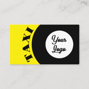 Yellow TAXI with logo for taxi driver cabdriver Business Card